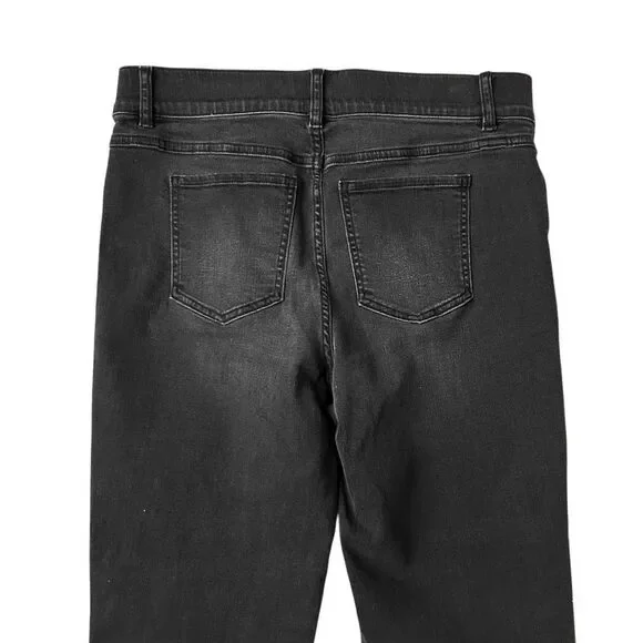 SPANX Straight Leg Jeans Vintage Black Stretch Shaping High Rise Pull On Size XL - Picture 3 of 5